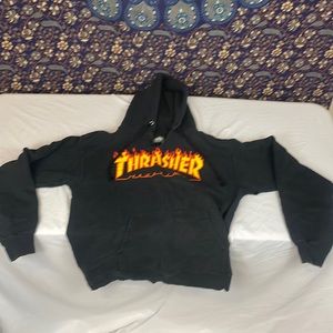 Small distressed thrasher hoodie